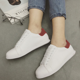 2016春季新款小白鞋女版系带韩版学院风休闲平底板鞋流行女鞋子潮