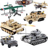 开智兼容乐高积木军事部队飞机坦克拼装火箭模型拼插积木儿童玩具