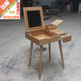 日式实木梳妆台凳小户型翻盖收纳梳妆台卧室多功能化妆桌小化妆柜