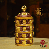 藏传密宗法器纯铜米盒 佛教用品四层米壶 做工精美 纯铜米壶