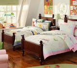 上海专业定制美式欧式家具地中海实木儿童床实木公主床单人床1米2