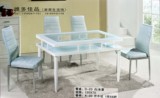成都包邮 钢架玻璃餐桌 钢化玻璃餐桌 双层玻璃餐桌 餐桌餐椅