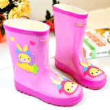 出口韩国儿童雨鞋春秋女童卡通水鞋防滑防水学生雨靴中筒女孩水靴