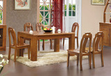 实木餐桌椅组合纯榆木餐桌一桌四/六椅简约现代中式餐桌包邮