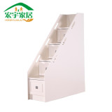 韩式田园儿童实木上下床高低床组合床双层床子母床带抽屉梯柜白色