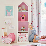 出口卡通书柜儿童书架欧式学生落地置物架简约现代粉色女孩玩具柜