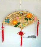 幼儿园走廊吊饰 中国风手工竹制作挂饰 农家乐创意工艺扇竹编扇子