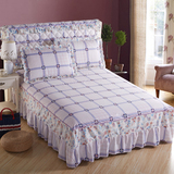 纯棉斜纹印花全棉床裙单件床罩式床单棉布1.5米1.8米2米床上用品