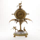 欧式美式家居软装配饰陶瓷配铜创意台钟座钟 别墅装饰时钟座钟