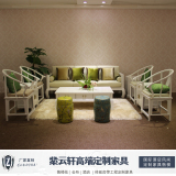 新中式沙发白色罗汉塌床实木家具定制 明清仿古禅意客厅茶楼组合