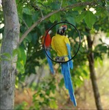 树脂工艺品鸟类动物创意花园庭院挂件户外装饰品摆件仿真金刚鹦鹉