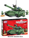卫乐陆战英豪军事模型拼装积木防空导弹主战坦克高炮儿童玩具男孩