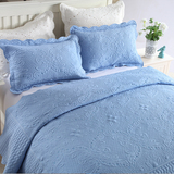 外贸韩国代购夹棉绗缝被三件套欧式绣花空调被床罩单件床裙1.8床
