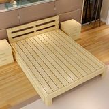 现代简约实木单人床1米1.2米松木床原木床简易双人床1.5 1.8米