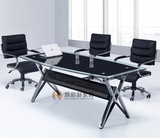 凯佰利 办公室家具会议桌 钢化玻璃办公桌洽谈桌职员培训桌包物流