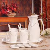 欧式创意凉水杯茶杯冷水壶陶瓷水杯杯子杯具水具整套装家用带托盘
