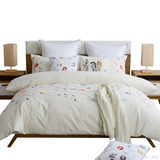 出口日本纯棉床上用品水洗棉麻全棉四件套被单床单式简约纯色
