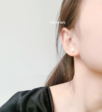 S925银针 天然淡水 扁圆珍珠耳钉女 耳饰韩国气质小巧可爱简约