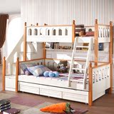 高低床子母床双层床实木上下铺组合梯柜储物儿童床男女孩套房家具