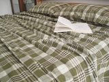 纯棉简约格子床上用品全棉四件套色织格1.8米床被套床单床笠枕套