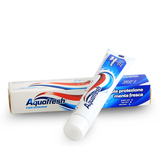 意大利进口Aquafresh薄荷三彩色牙膏含氟去渍美白牙齿除异味75ml