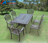 户外桌椅 铸铝休闲桌椅庭院花园阳台桌椅室内外铁艺桌椅组合家具