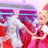芭比洋娃娃套装大礼盒 公主女孩礼物梦幻衣橱换过家家衣服玩具屋