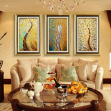 客厅装饰画欧式壁画简约床头美式餐厅挂画沙发背景墙有框画发财树