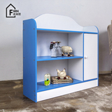 蓝色儿童书架书柜书橱简易学生置物储物架多层幼儿园教室玩具收纳