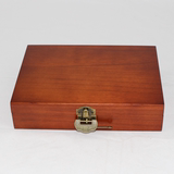 桌面收纳盒木盒子带锁zakka明信片文件整理箱长方形大号木质