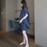 k985韩国新品宽松简约纯棉休闲短裤两件套装女装2016夏装夏季套装