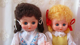 古董娃娃可爱怀旧空心塑料眨眼娃娃60年代风格姐妹一对