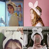 【天天特价】韩国进口发饰品兔耳朵洗脸敷面膜束发带 卡通 法兰绒