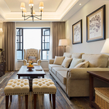 美式乡村布艺沙发地中海新古典组合老虎椅客厅单双三人小户型沙发