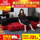 特价包邮宜家日式双人1.9米布艺沙发床时尚拆洗折叠积木沙发床垫