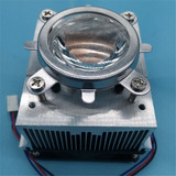 LED灯珠散热器20-100W大功率LED散热器材44mm光学玻璃透镜DIY套件