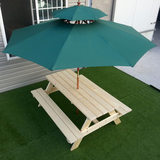 户外桌椅实木组合庭院花园阳台田园休闲防腐木碳化套装复古带伞