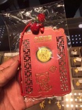 Jojo香港代购六福珠宝999.9黄金压岁钱金币专柜小票正品包邮