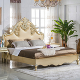 新古典布艺床法式双人床实木纯手工雕花时尚婚床欧式卧室家具特价