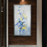 新中式装饰画客厅现代卧室挂画油画餐厅壁画玄关画过道竖版书房画