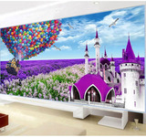 薰衣草田园风景钻石画满钻气球客厅卧室紫色城堡砖石十字绣最新款