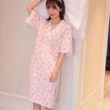 日系可爱甜美清新短袖草莓和服睡衣睡袍女性感纯棉睡裙家居服夏季
