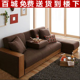 小户型宜家布艺沙发床可折叠多功能储物日式三人沙发床1.8米两用