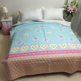 出口韩国纯棉斜纹印花水洗绗缝床盖床单床垫夏凉被空调被床上用品