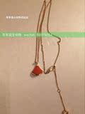 香港专柜直播代购Bvlgari宝格丽 天然 红 扇形 玫瑰金项链