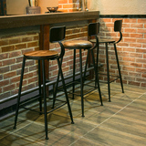 欧式吧台实木简约咖啡厅休闲靠背圆凳前台接待椅休闲酒吧椅子特价