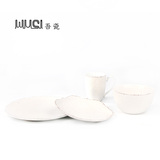 简约日式餐具套装特色创意雕花日式盘子米饭碗碟碗个性陶瓷马克杯