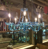 欧式地中海水晶吊灯客厅卧室蓝色个性餐厅漫咖啡吊灯酒店商装灯饰