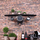 复古家居咖啡厅个性创意飞机置物架钟可摆设可壁挂酒吧墙面装饰品