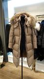 SISLEY女装专柜正品韩国代购修身长款羽绒服毛领3色反季冬31561